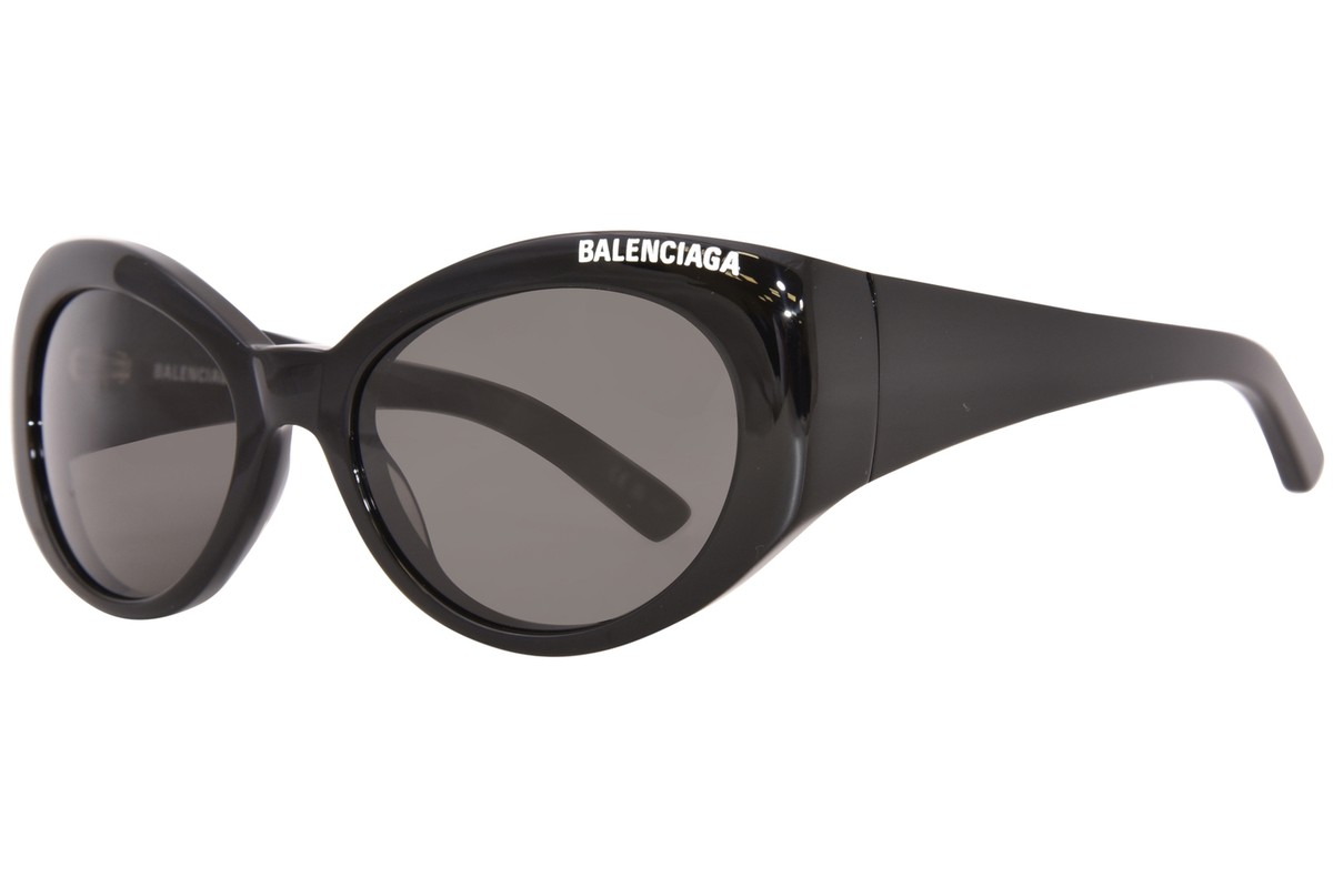 Balenciaga BB0267S 001 Sunglasses Women's Black/Grey Oval Shape