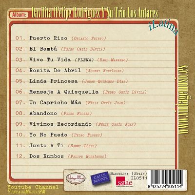 DAVILITA CON FELIPE RODRIGUEZ Y SU TRIO LOS ANTARES iLatina CD