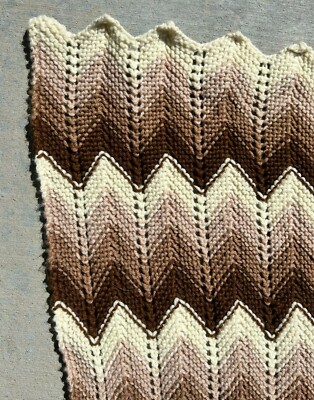 Vintage 60s 70s Crochet Blanket Throw 44