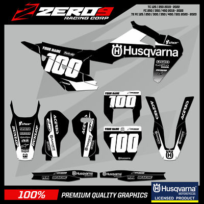 Custom MX Grafik Kit: HUSQVARNA Motocross Grafik TE FE TC FC TX FX BLK/WHI
