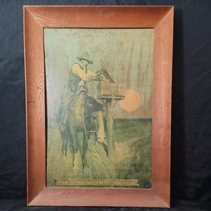 Antique N.C. Wyeth Cream of Wheat Rural Delivery Advertising Poster on Board 