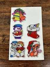 Vintage Puffy Stickers Christmas Holiday Snowman 5