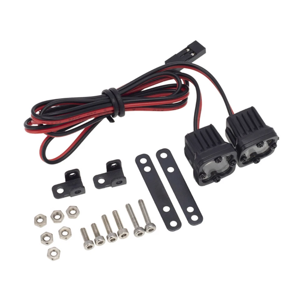 LED Square Light w/ Mounting Bracket for 1/10 Trx-4 SCX10 90046 RC Crawler Cars - Image 3 of 4