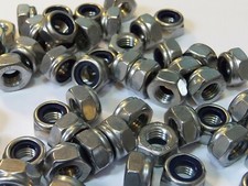 M10 STAINLESS STEEL A2 NYLOCK NUTS (10mm nyloc) (10mm SELF LOCKING NUTS 10 PACK)
