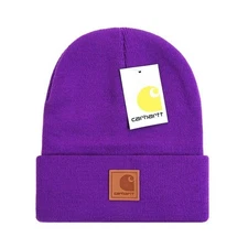 Carhartt Purple Core Classic Knit Beanie Boxed Logo Skull Cap Adult One Size