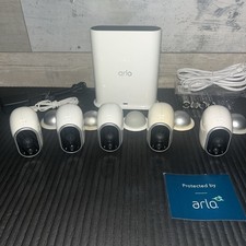 Arlo Hub Base Station VMB5000  5 Vmc3030 Cameras 4 New Batteries Read