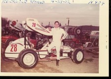 GEORGE EBERSOLE #28 SPRINT CAR-AUTO RACING PHOTO-1972 