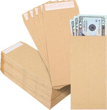 120 PCS Money Envelopes for Cash Kraft Paper, 6.5"x3.2" Small Cash Envel