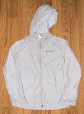 Columbia Kids Windbreaker Size Small Gray Color Hooded Jacket Full Zip