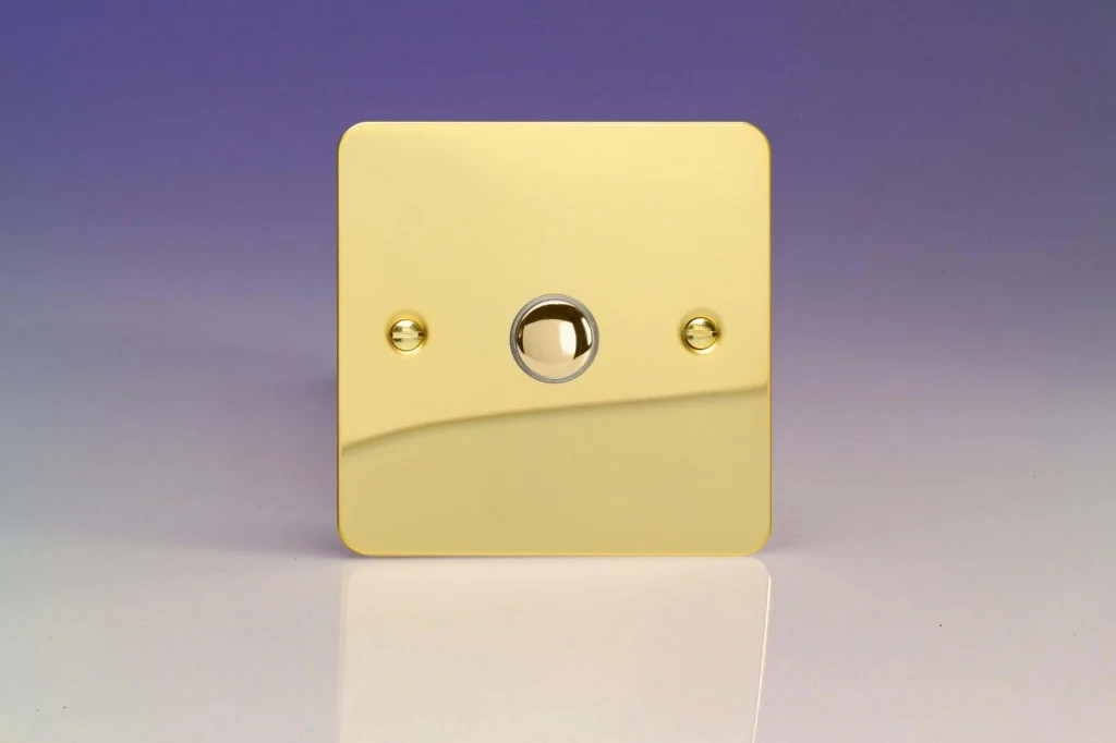 Switch Brass Momentary 6A Ultraflat Polished Varilight XFVM1