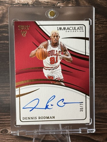 2023-24 Immaculate Collection Dennis Rodman On-Card Auto /75 IS-ROD Bulls HOF 