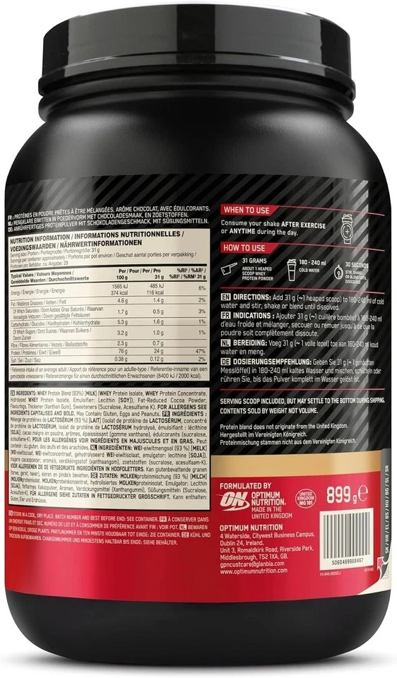 Optimum Nutrition Gold Standard Whey Protein Powder Double Rich ...