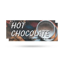 Hot Chocolate Vinyl Decal 12x5" Weatherproof Heavy-Duty Adhesive 2 Pack