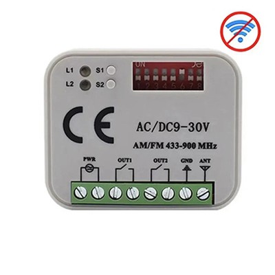 Receiver Controller AC DC 9V-30V 2CH 300MHz to 868MHz 433MHz Garage Door