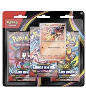 Pokemon TCG ME04 Chaos Rising 3 Pack Blister Charmeleon Sealed New FREE SHIP