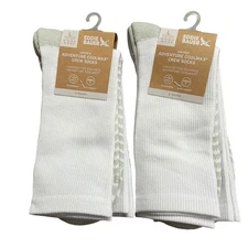 Eddie Bauer Unisex Adventure Coolmax Crew Socks White L 4 Pair Pack NWT