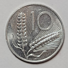 1976 Italy 10 Lire ~KM#93 ~ 23.25MM ~ Coin High Grade B04