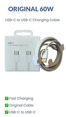 USB-C to USB-C Cable 60W Fast Charging Apple iPhone ,iPad USB-C  Charger