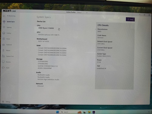 NZXT N7 B550 ATX Mobo Combo, AMD 5600x 6 Core 12 Thread, Cooler, 32 GB RAM SSD - Bild 7 von 7
