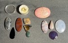 Lot of 12 Gemstones 1 Faceted Synthetic Peridot 1 Polished Rhodonite ? 10 Agates — photo 2
