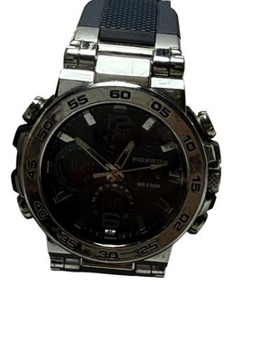 FOXBOX Watch Mens Analog Digital Blue Dial 50M WR Sport Quartz Rubber Strap