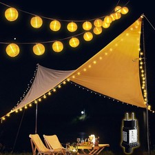 10 m LED Lampion Lichterkette Außen LED Partylichterkette mit 30 Lampions 8 Modi