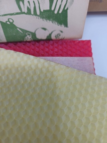 MCM Vintage Honeycomb Candles Kit 6 16"x7.5" Beeswax Sheets Wicking Sequins - Picture 10 of 11