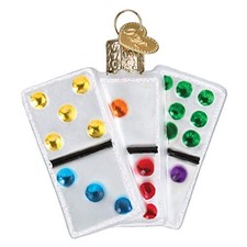 Old World Dominos Glass Ornament FREE BOX 44146 New