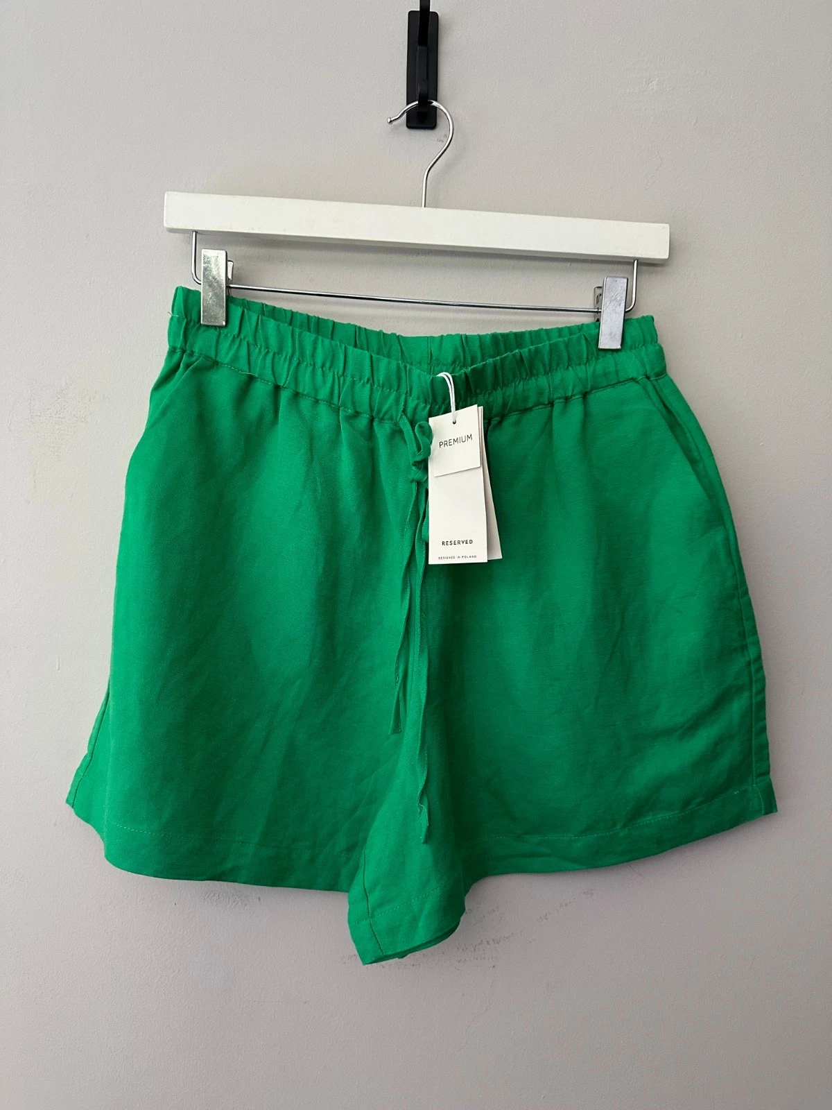RESERVED SHORTS LINEN PREMIUM BLEND GREEN SIZE S BNWT