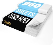 960 Sheets White Tissue Paper Bulk - 15" x 20" Packing Paper Sheets for Moving