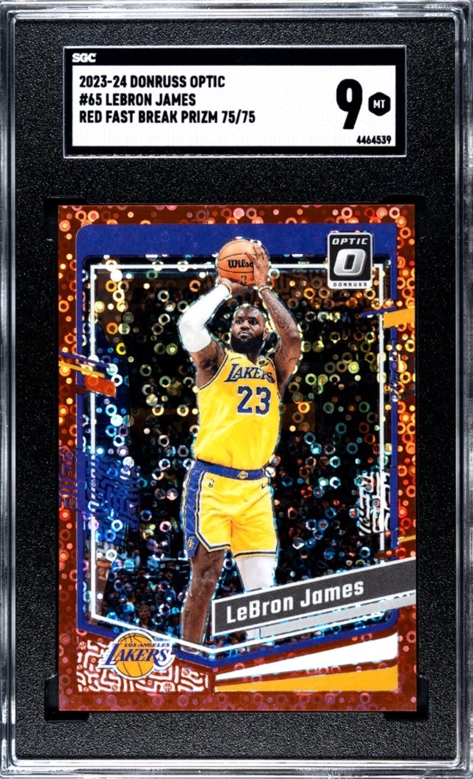 2023-24 Panini Donruss Optic - LeBron James #65 Red Fast Break Prizm /75
