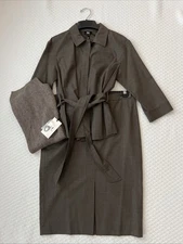 NWT W By Worth Outfit Skirt Suit Set Taupe Heather Truffle Wool Cashmere M 6 8 