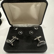 Jascott Silver Tone and Onyx Cufflinks and Studs 7