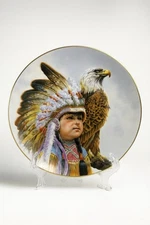 Vintage Freedom’s Watch Collector Plate by Paul Calle Bald Eagle Patriotic Art