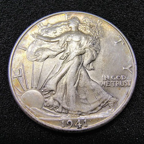 1941-D Walking Liberty Half Dollar 50C - Denver Mint - AU Condition -Nice Toning