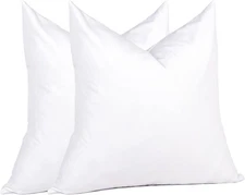 Euro Pillow Inserts 26 x 26 (Pack of 2, White), Down 26 X 26", Classic White 