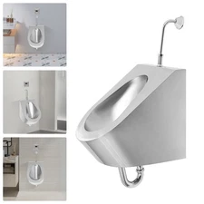 Wall Mounted Automatic Sensor Urinal Flusher Stainless Steel Public Toilet USA