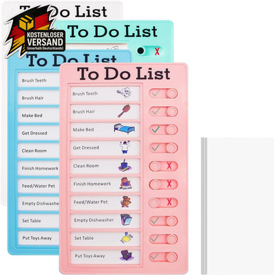 4 Stück Checklist Boards, Tragbare to Do List Checklist Board Mit 10 Blanko Papi