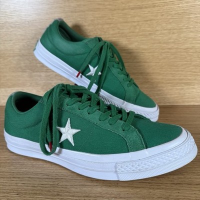 Converse Herrenschuhe Gr. 7,5 UK ''One Star'' Grün Wildleder Low Top (41 EU)