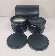 Set of 2 Ambico Video V-3100 Telephoto 1.5X Wide Angle 0.5X Lenses W/case