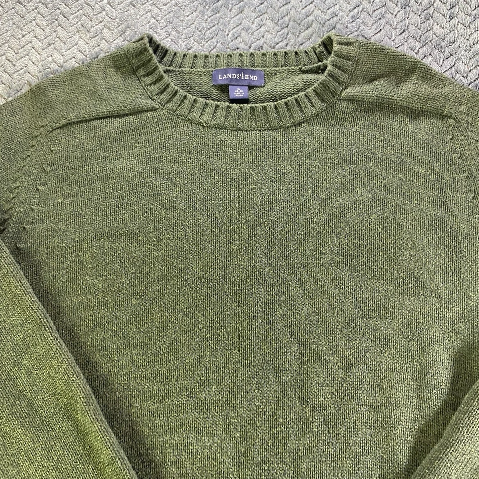 Suéter De Colección Lands End Hombres Grande Verde Tejido Pesado Pullover Japón Informal Foto 2 de 4