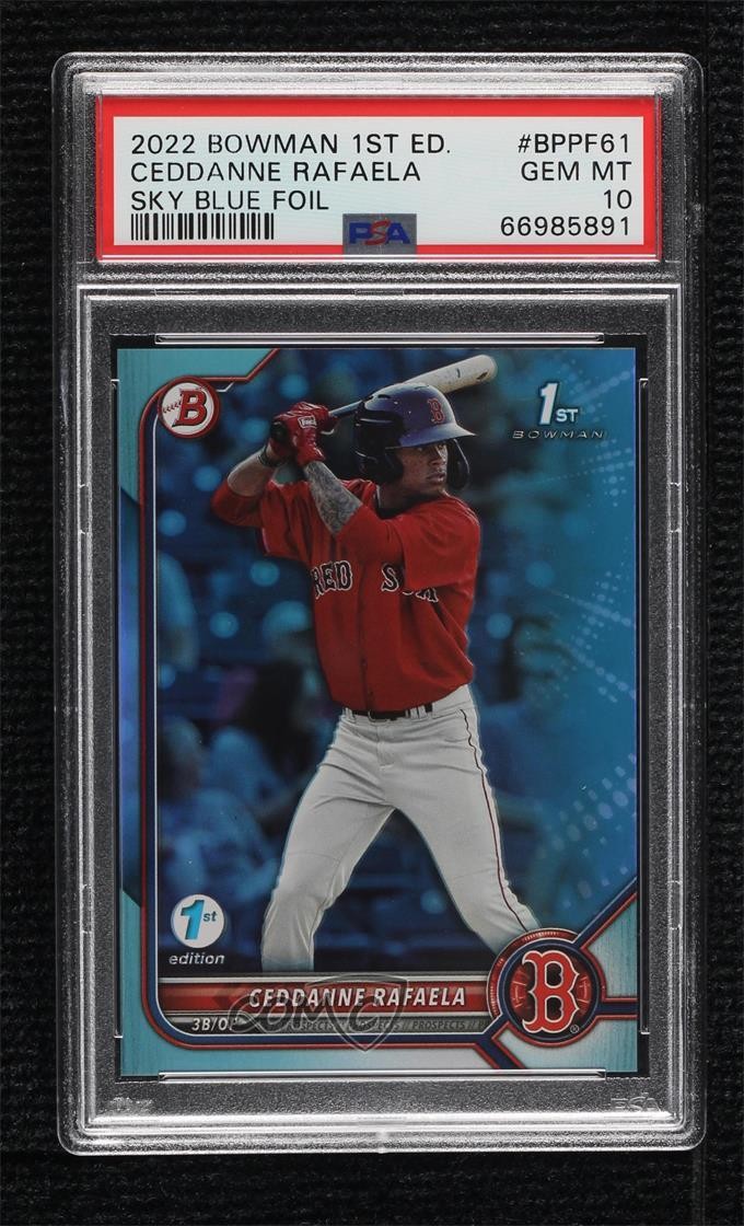 2022 Bowman 1st Edition Sky Blue Foil Ceddanne Rafaela PSA 10 GEM MT w5p