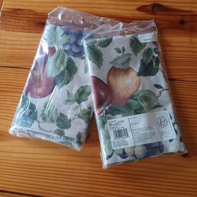 Williams Sonoma POME FRUIT Autumn Harvest Cotton Dinner Napkins Set of 8 NWT