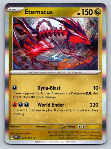 Eternatus 141/191 Holo Rare Surging Sparks Pokemon Card - NM