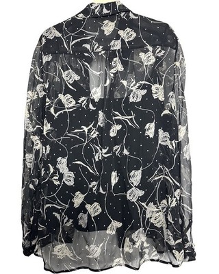 Diane Von Furstenberg Silk Floral Button Blouse and Camisole Top 2 PC Set Size L