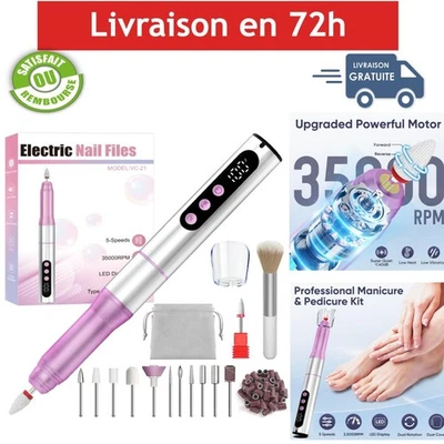 Ponceuse à ongles électrique Oukzon 35000 tr/min 13 en 1 USB - Photo 1/4
