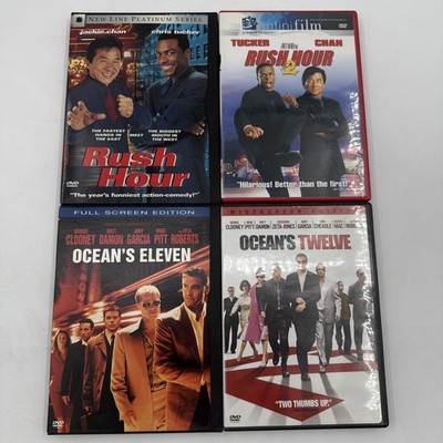 Lot Of 4 Action Comedy Movies Rush Hour And Oceans Eleven Twelve