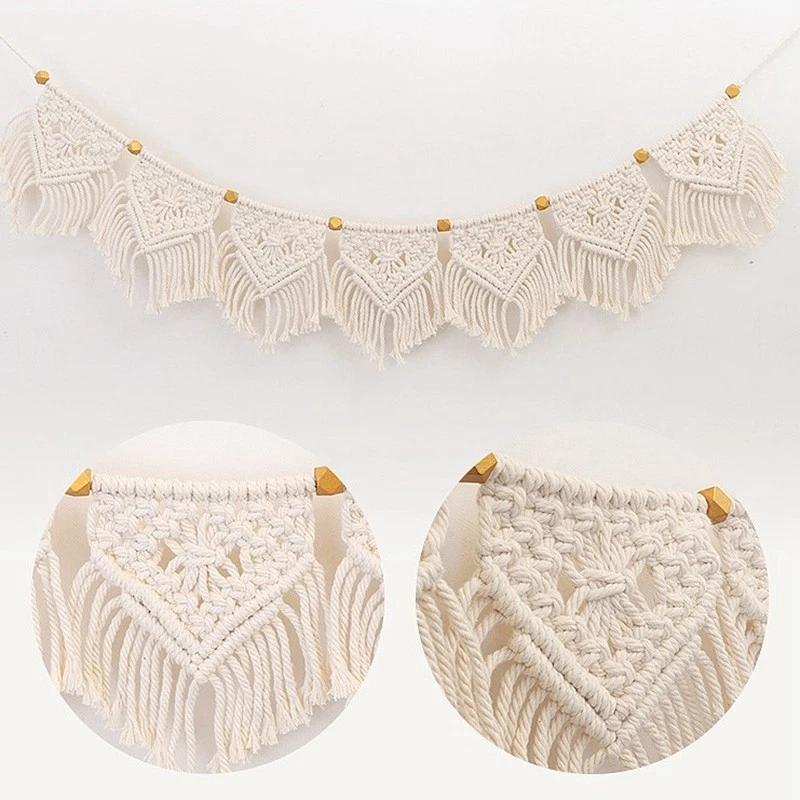 Macrame Fringed Woven Tapestry Wall Hanging Home Wall Decoration Decor9417