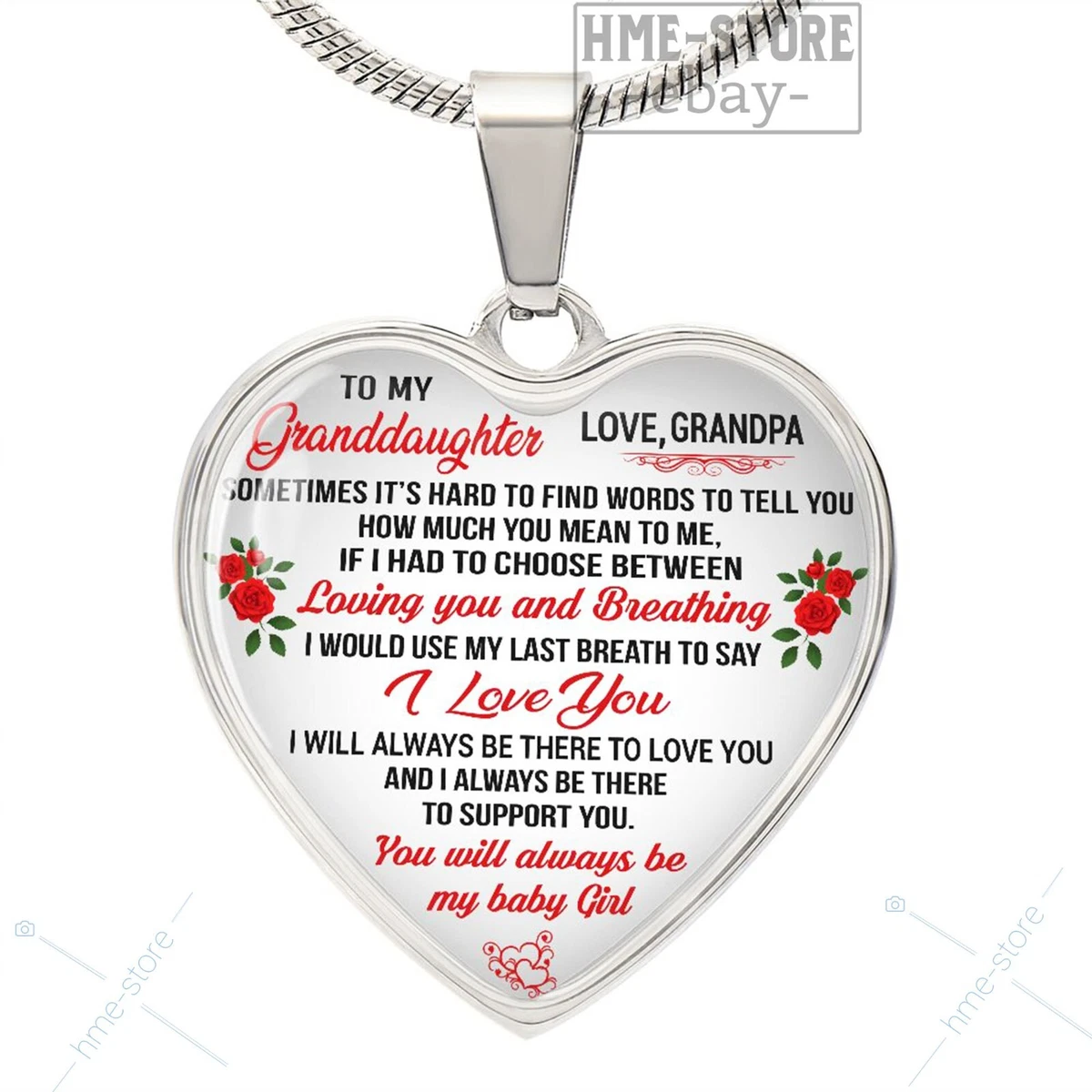 Granddaughter pendant necklace sale
