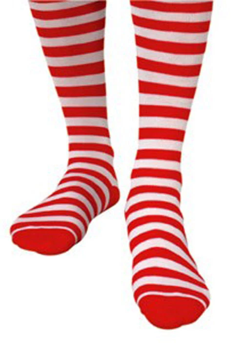 Red and white striped socks deals